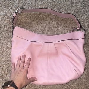 Pink coach leather bag